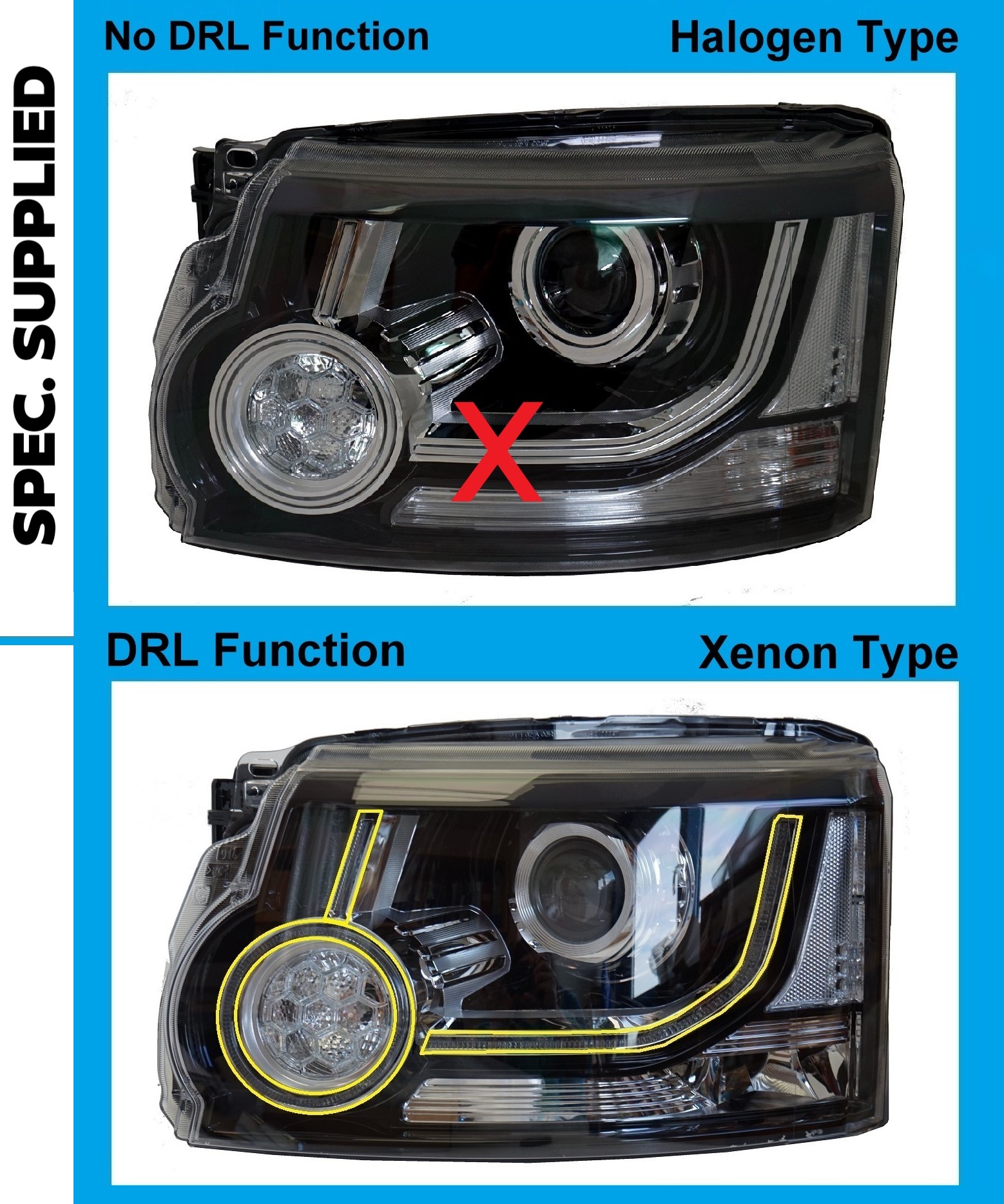 Land Rover Discovery 4 20142016 head light lamp O/S RH halogen RHD